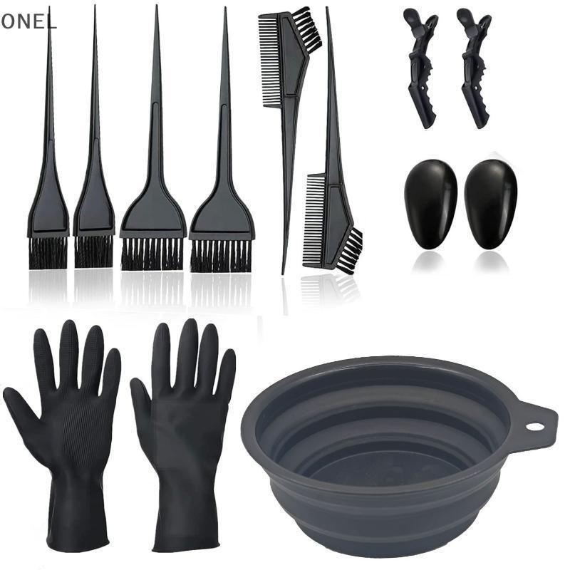 ONEL Hair Dye Brush And Bowl Set Ear Caps Dye Mixer Hair Tint Dying Coloring Applicator Công cụ nhuộ