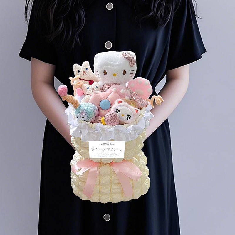 New Hellokitty Children's Day Cartoon Bouquet Doll Birthday Gift for Girls Girlfriend Girlfriend Gif