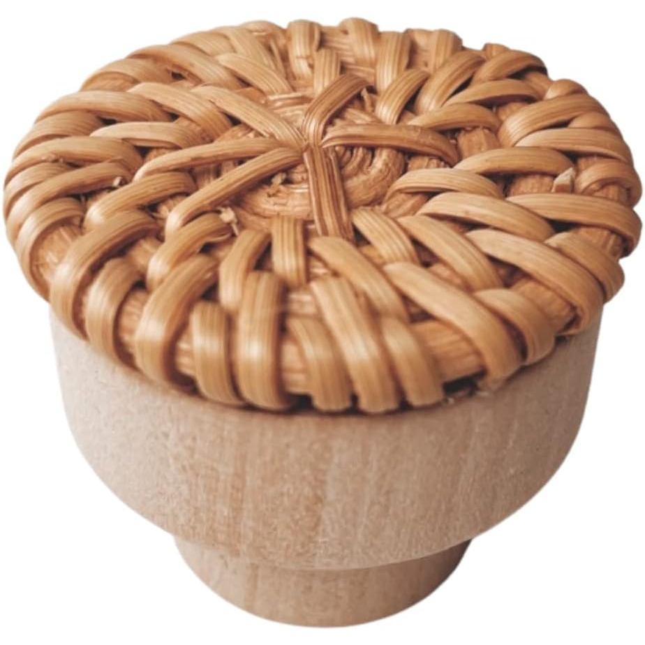 6 Núm mây Boho cho tủ quần áo, ngăn kéo, tủ; Tay cầm dệt trang trí Boho thủ công Tay cầm trang trí n