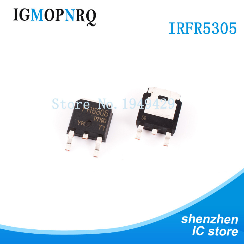 10 chiếc IRFR5305TRPBF IRFR5305 TO-252 FR5305 MOSFET 1 P-CH -55V HEXFET 65mOhms 42nC mới