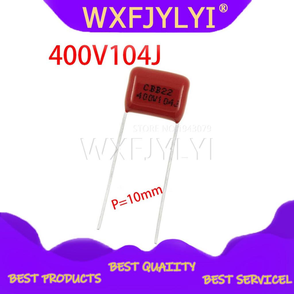 10 CÁI 400V104J Pitch 10mm 0.1UF 100NF 400V 104 CBB Polypropylene phim tụ điện