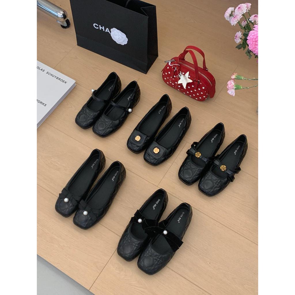 Giày Nữ Thời Trang SHOEREN Sang Trọng Ngón Chân Vuông Bên Trong Tăng Chiều Cao Giày Đơn Nữ Xuân Thu Đen Nông Miệng Đi Làm Tất Cả Trận Đấu Giày Muỗng