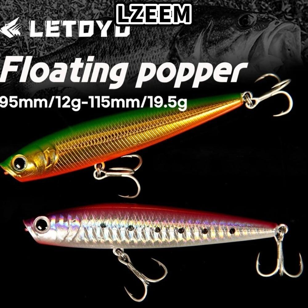 Mồi Poper Topwater Bút Chì Cứng LZEEM, 12g và 19,5g - Lớp Phủ Laser Hấp Dẫn Cá