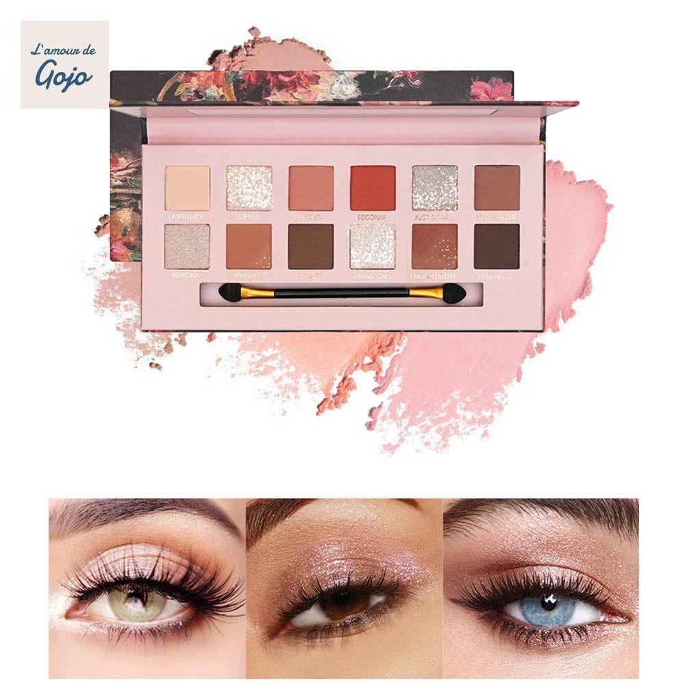 Bảng Phấn Mắt GOJO 12 Màu, Có Gương Bảng Phấn Mắt Lấp Lánh 12 Màu, Sắc Tố Trang Điểm Mờ Dễ Tạo Màu B