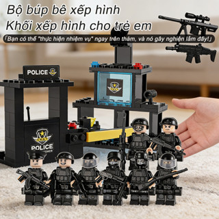 Đồ chơi lắp ráp lính cảnh sát,Bộ 8 chiếc mô hình,đặc công rừng và lính đánh thuê,Cho Bé Trai 6-12 Tuổi