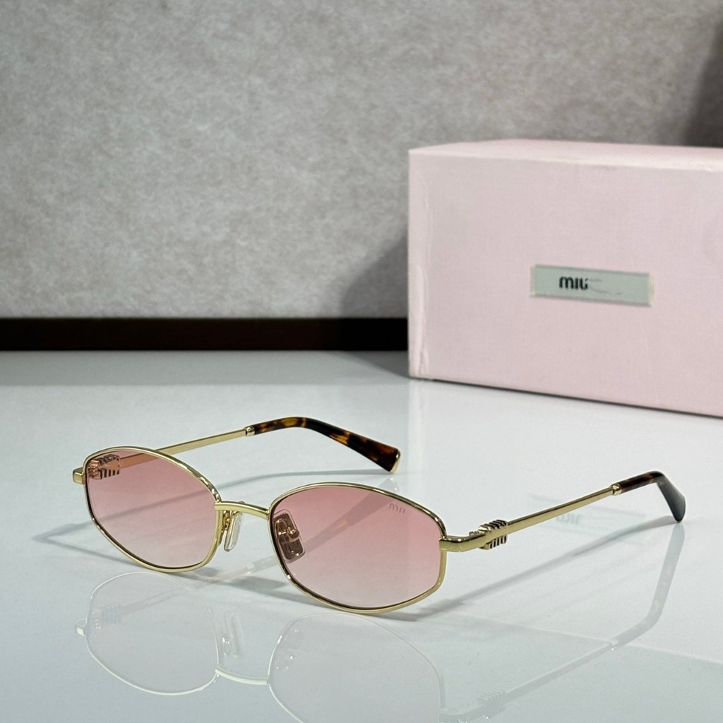 MIU MIU New Korean Style Fashion Cat Eye Sunglasses High-Quality Texture Women Street Style No-Makeu