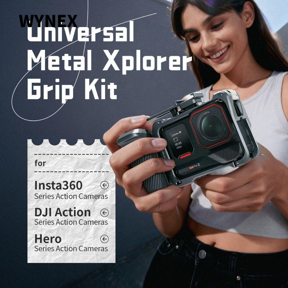 WYNEX Street Grip Vlog Holder, Tay cầm Xplorer hợp kim nhôm có thể điều chỉnh, Tay cầm máy ảnh tháo 
