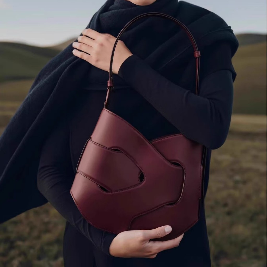 Túi Xoắn Polene Da Thật Chính Hãng Nút Hobo Túi Dệt Một Vai Nách Túi Nữ