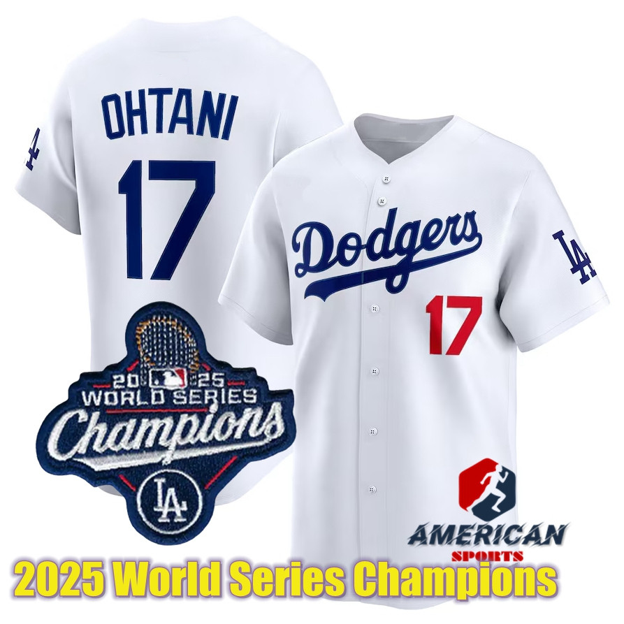 Nam MLB 2025 World Series Champions Los Angeles Dodgers 17 Shohei Ohtani White Home Baseball Jersey