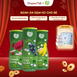 Bánh ăn dặm cho bé dạng hũ Mămmy vị trái cây và rau củ hỗ trợ tiêu hoá cho bé 6 tháng, hũ 32-50g