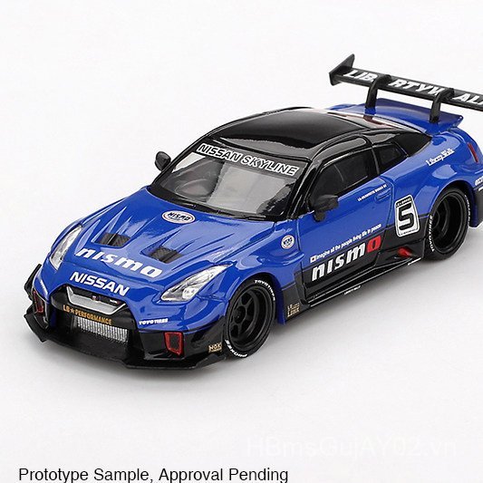 Mẫu xe hợp kim MINIGT 1: 64 Nissan GT-R R35 LBWK Ver.2 Xanh