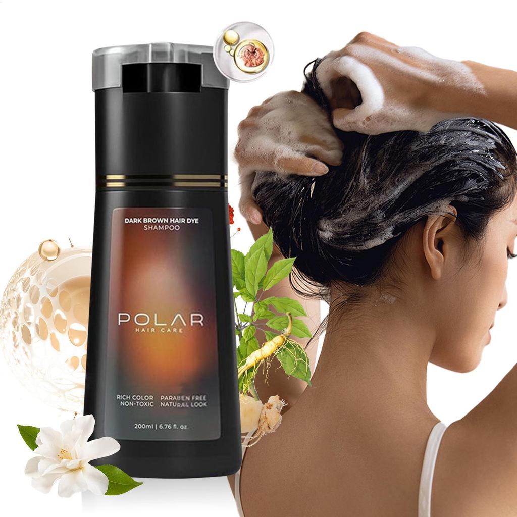 Hair Dye Shampoo 200ml Gray Coverage Hair Dye Shampoo Moisturizing Solution Natural Plant Extracts f