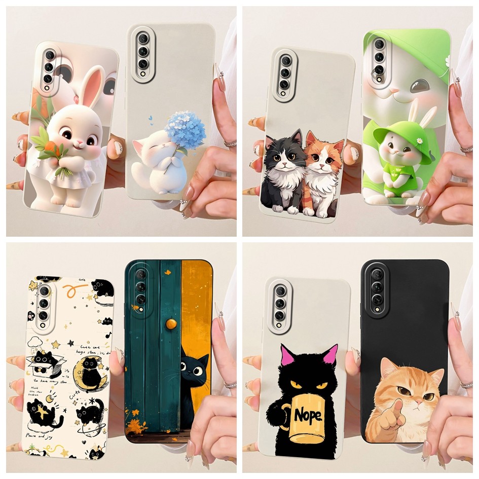 Dành Cho Huawei Y9s Vỏ STK-L21 STK-LX3 STK-L22 Hoạt Hình Dễ Thương Thỏ Mèo Silicon Mềm Mờ Cho Huawei