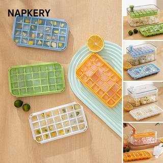 Máy làm đá viên NAPKERY, Loại ép di động Khay làm đá mùa hè, cấp thực phẩm tự chế có hộp lưu trữ Máy làm đá đông lạnh nhanh Nhà bếp