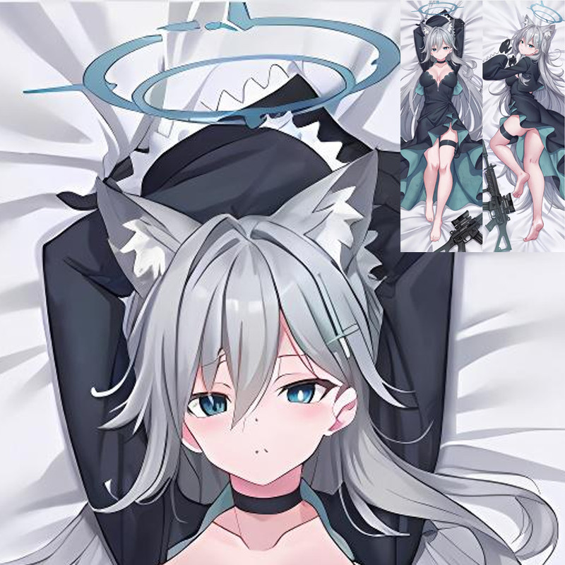 Blue Archive Sunaookami Shiroko Anime Dakimakura Hai Mặt Bolster Gối Vỏ Gối Vỏ Gối Da Đào