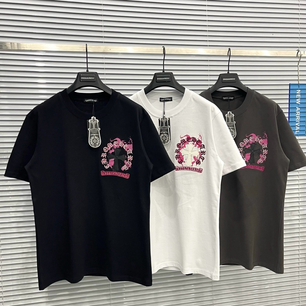 Áo thun Cotton cao cấp 100% in hình trái tim Chrome Heart 0123