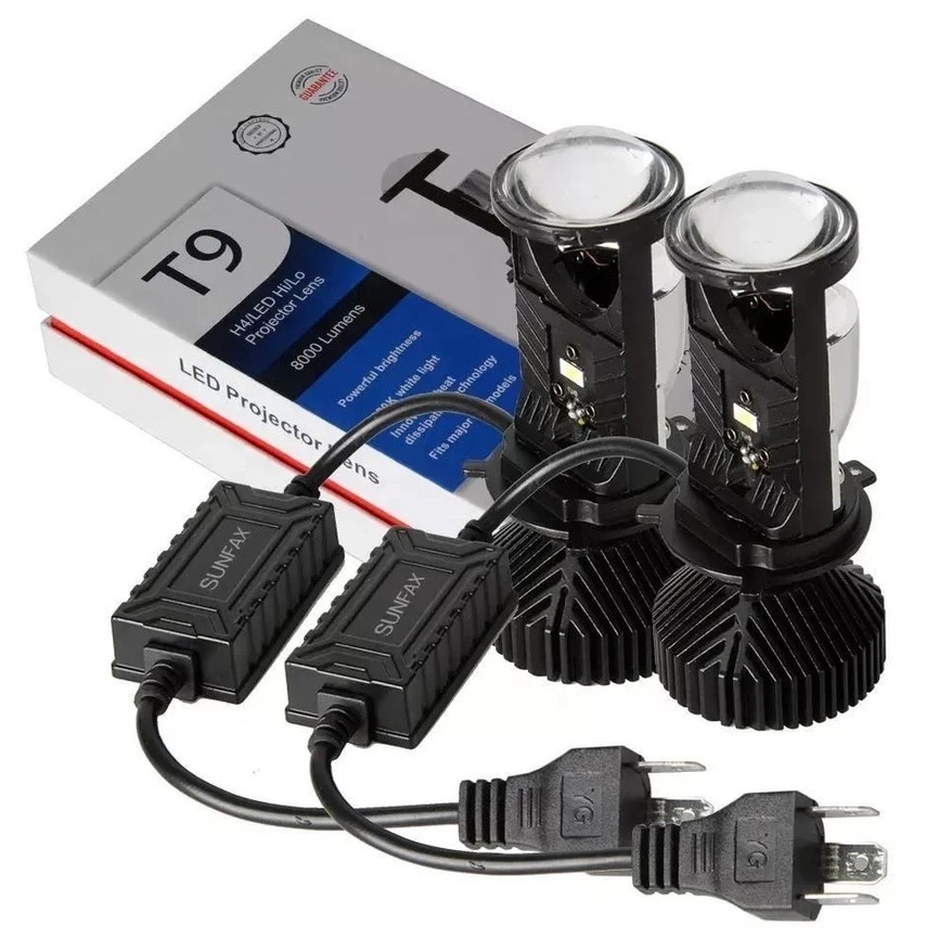 Đèn Pha Bi Cầu Chân H4 T9 Pro Bản Quạt Xanh 2026 LED – Đèn T9 Pro Ánh Sáng Đỉnh Cao, BL77