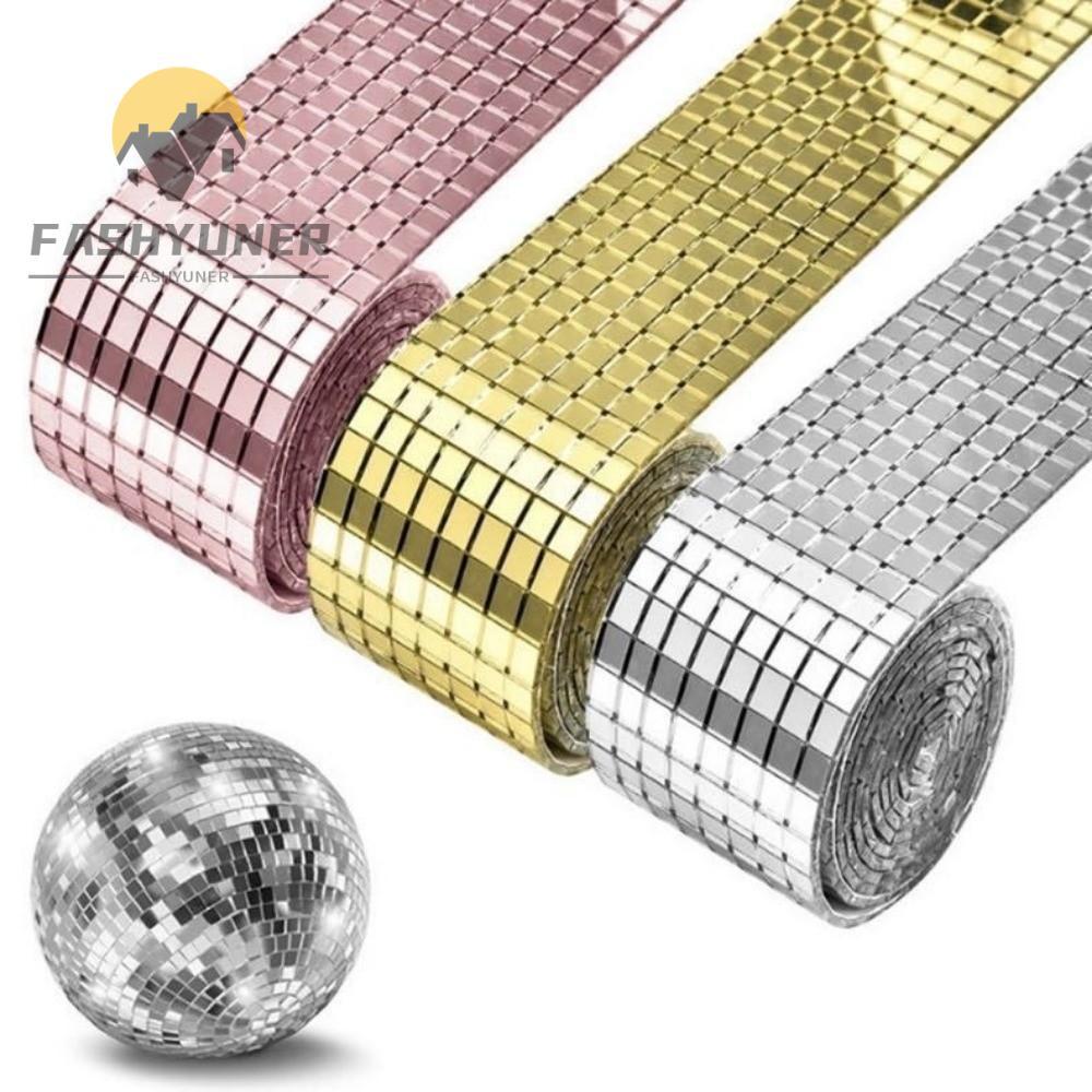 Gương gạch khảm FASHYUNER, Nhãn dán gương bóng vũ trường tự dính vuông, Kính tự làm nền thủ công Gươ
