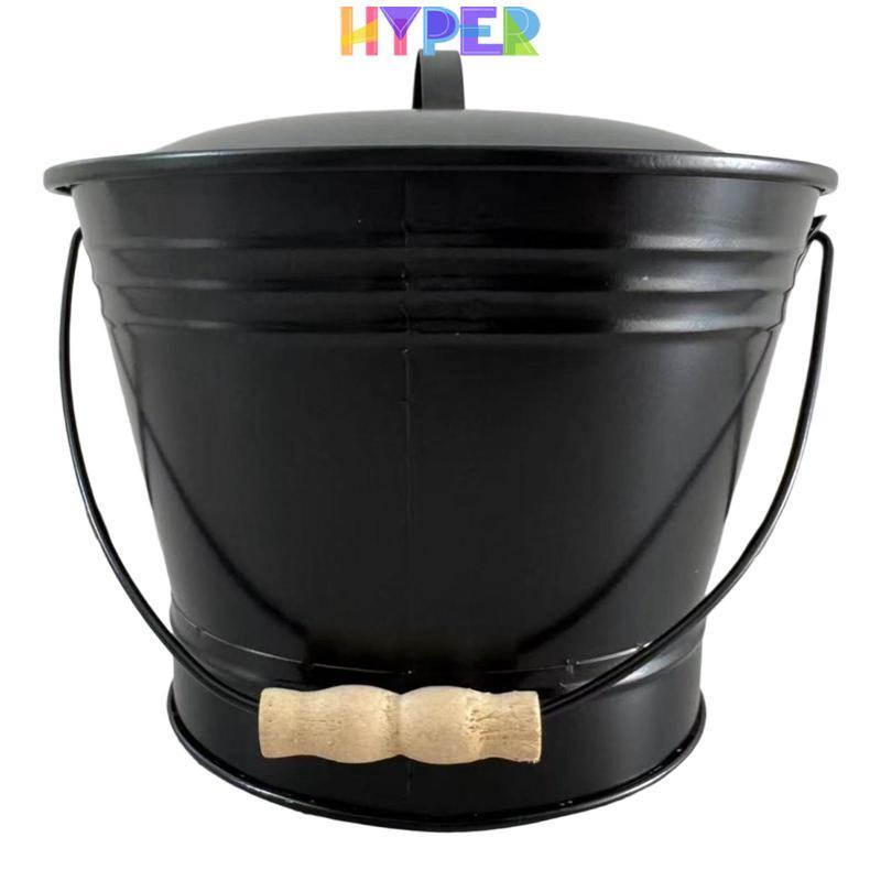 Lò Sưởi Xô Tro Cao Cấp Có Nắp Độ Bền Thực Tế Lò Sưởi Dụng Cụ Xô Than Kim Loại Cho Lò Đốt Gỗ Bếp