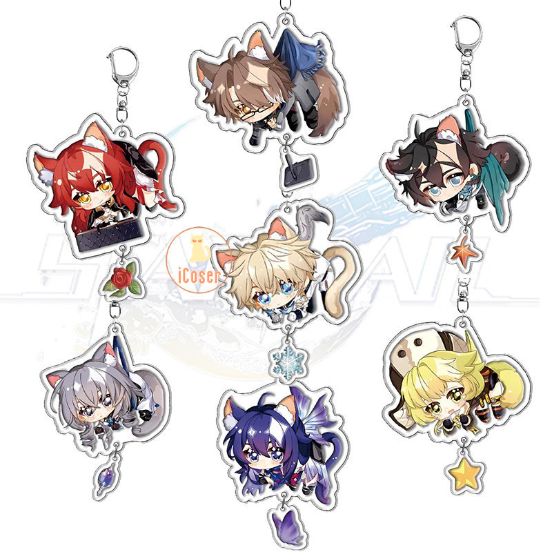 Honkai Star Rail Keychain Himeko March 7th Sampo Koski Blade Cosplay Dan Heng Silver Wolf