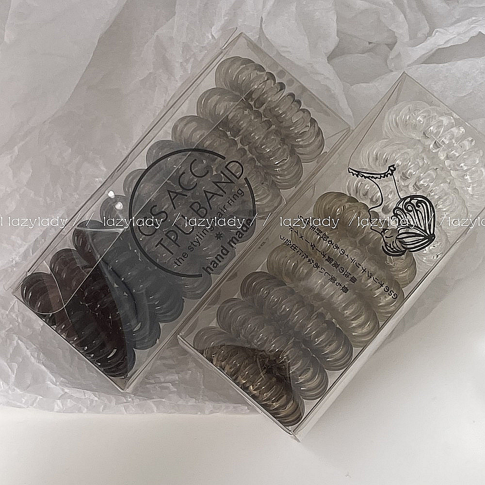 Spot Goods#9Free shipping for individual items~Nice color small phone cord hair tie。Brown Coffee Col