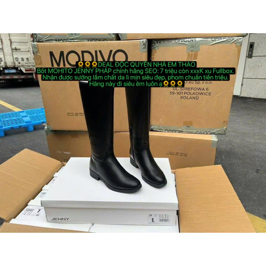 [ Auth pháp ] Bốt nữ cổ cao mohito jenny hiệu pháp chất liệu da lì cao cấp