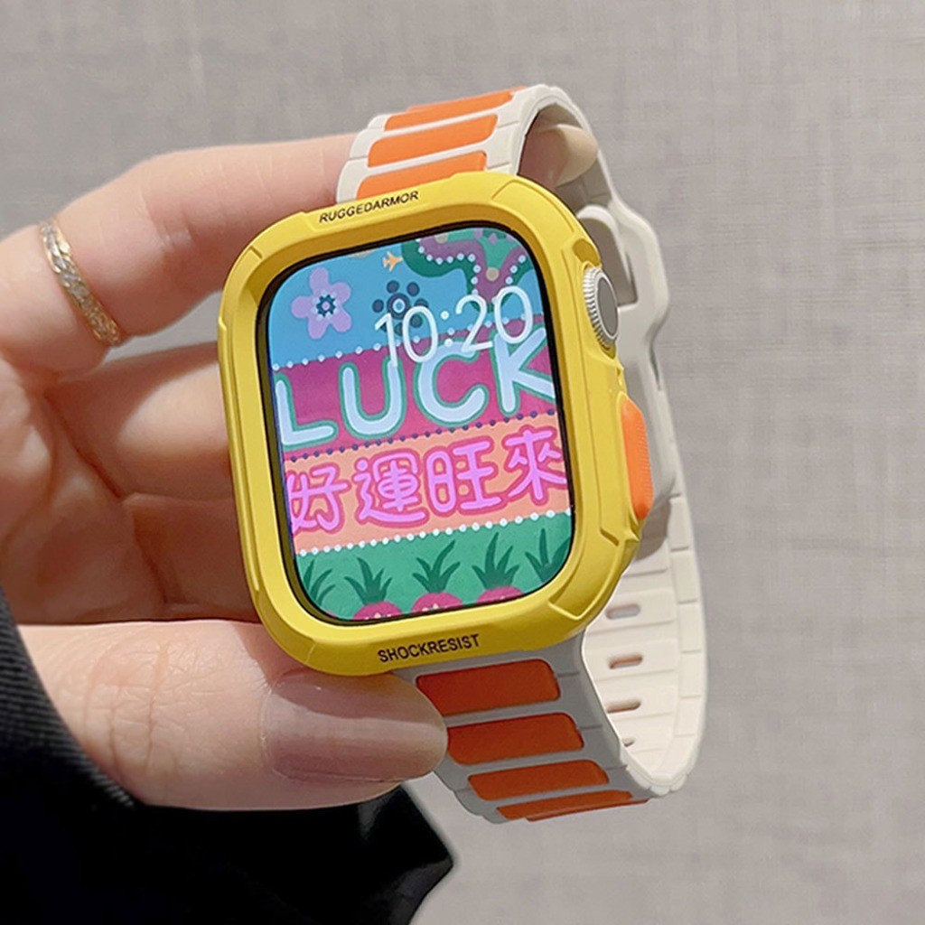 Dây đeo silicone + hộp đồng hồ Combo Soft Silicone Band+Case For Apple iWatch S11 10 46mm 42mm Ultra