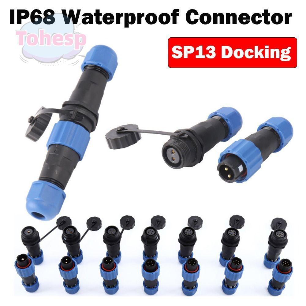 Đầu nối cáp TOHESP, Đầu nối chống nước SP13 chống nước IP68, Vít uốn Docking Connector Ổ cắm cắm điệ