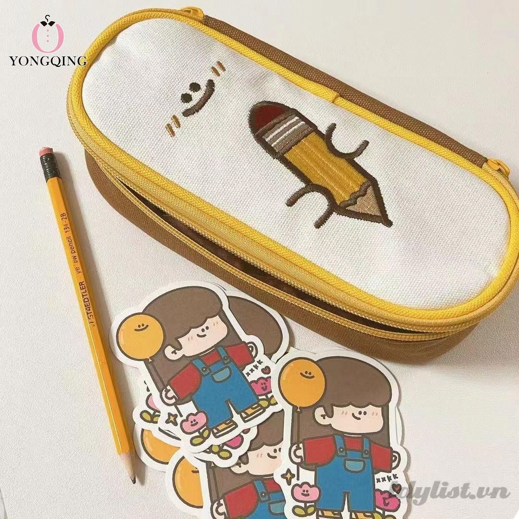 ღ Hộp bút Yuganss dung tích lớn, hai lớp, hộp bút Kawaii, hộp đựng bút văn phòng phẩm xinh xắn cho t