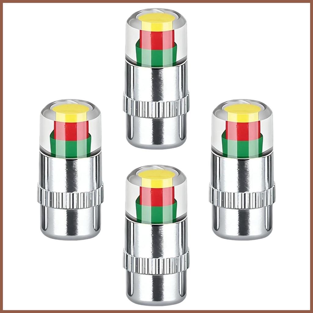 Mũ Áp Lực Lốp 4 Miếng 2.4bar 36psi Màn Hình 3 Màu Đồng Hồ Đo Áp Suất Lốp Cho Ô Tô Ô Tô Xe Tải SUV pa
