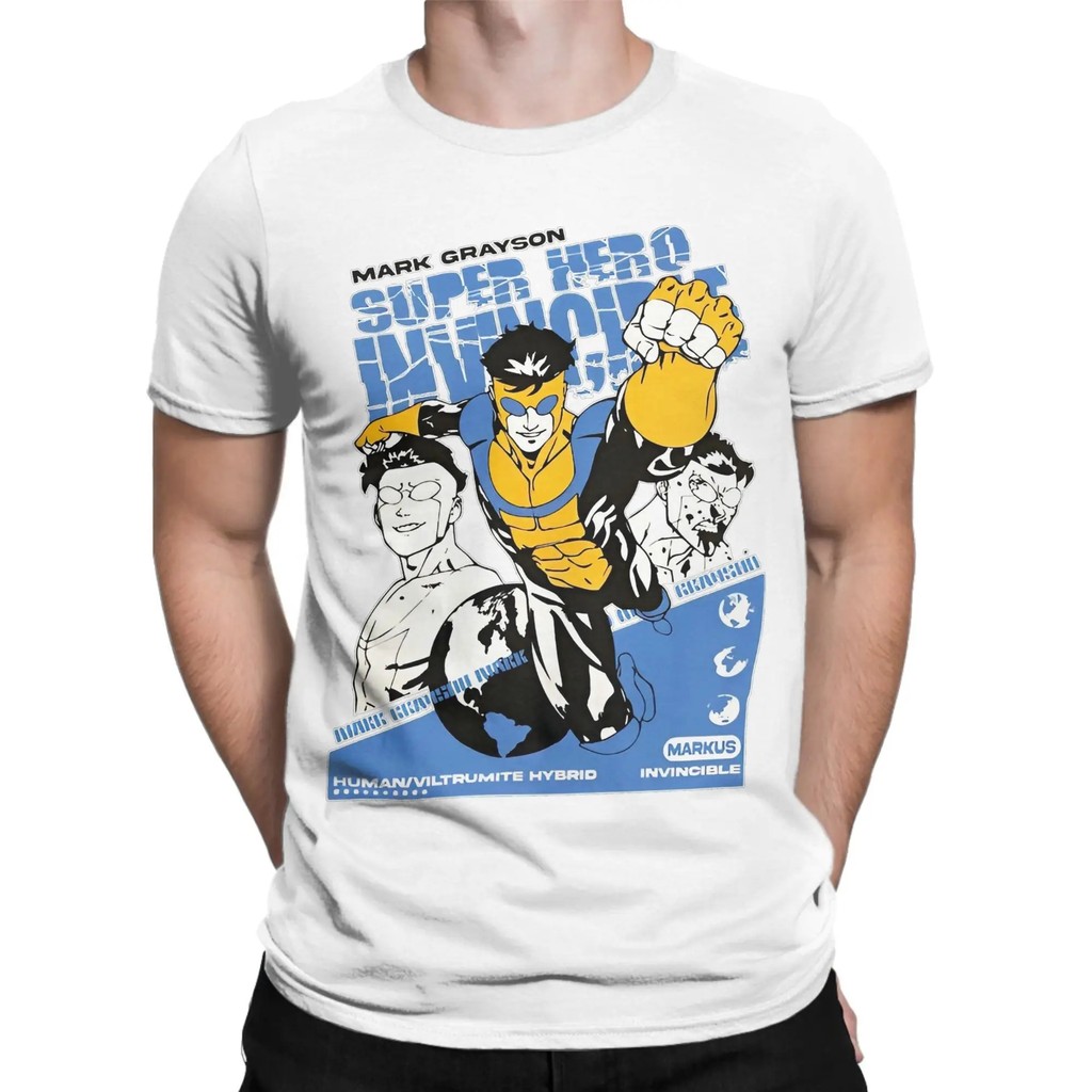 Áo thun cổ chữ O Invincible họa tiết Omni Man, 100% cotton, dành cho nam