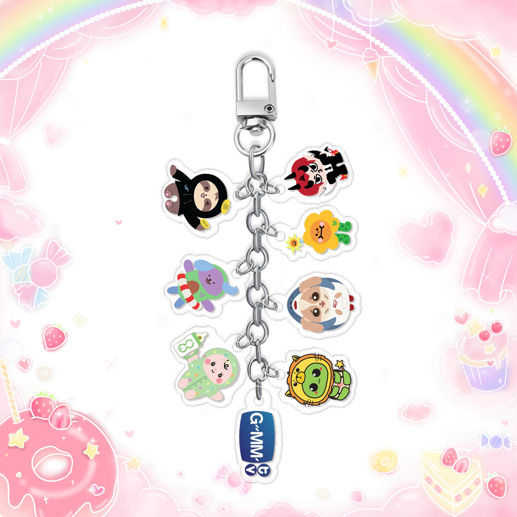 GMMTV CP Thailand Keychain DIY Decorations Bag Key Ring Ornament Jimmysea Aouboom ThomasKong LYKN Fa