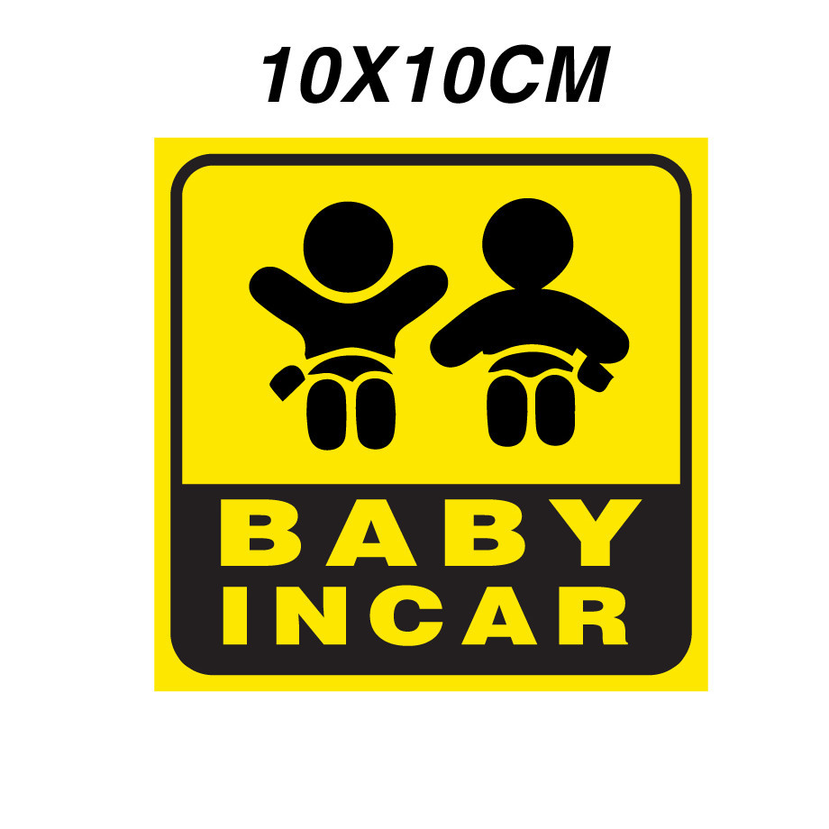 Combo 2 tem dán PCS Kích Thước 10cm x 10cm baby car logo sticker
