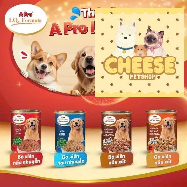 Pate dành cho chó Apro IQ lon 400g-pate chó Apro iq