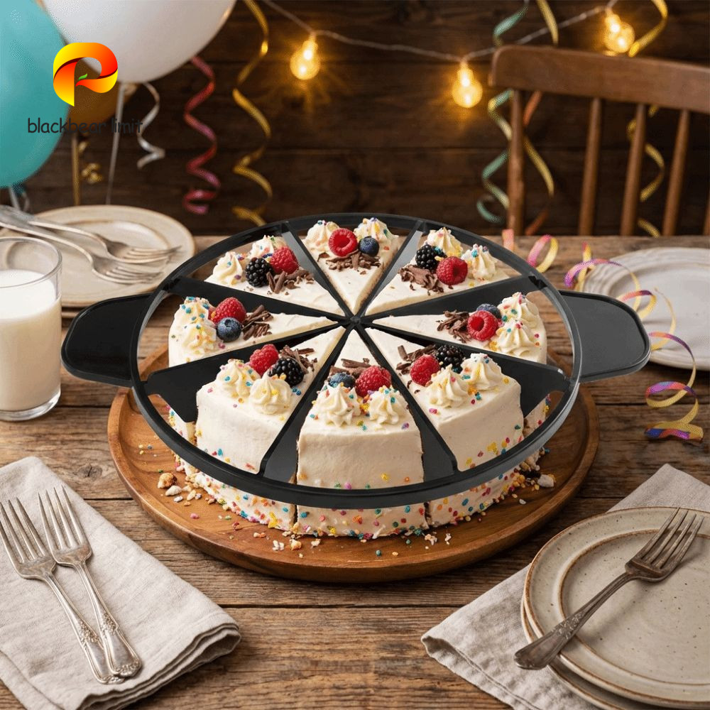 Máy cắt bánh BLACKBEAR LIMIT, Máy cắt bánh Pizza chống gỉ 6 / 8 bộ phận, chia đều với tay cầm Bộ chia bánh mì bằng nhựa hình tròn Bánh ngọt nướng