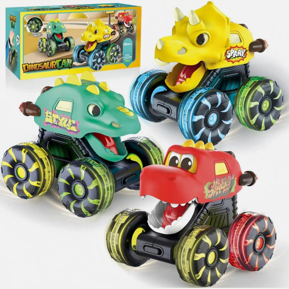 Children's press inertia light dinosaur car toy
