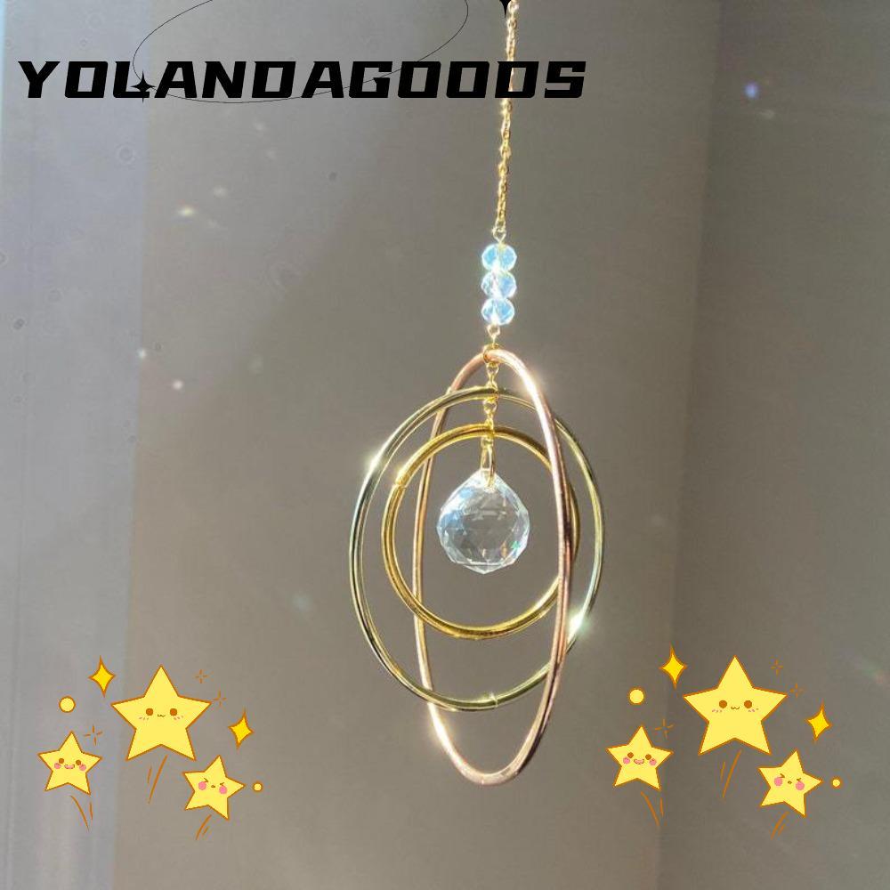 YOLA Crystal Sun Catcher, Mặt dây chuyền trang trí hình tròn Mặt dây chuyền trang trí pha lê, Crysta