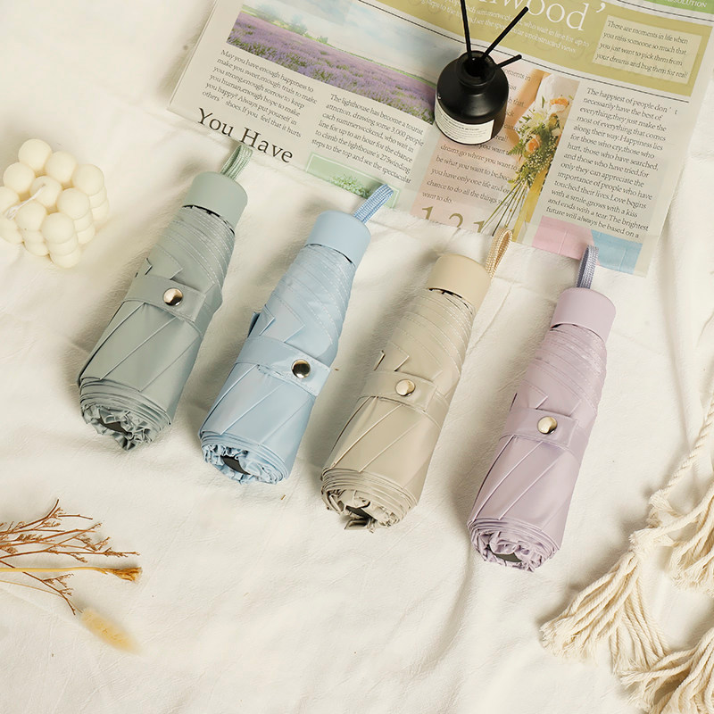 ô che mưa gấp gọn Ô dù gấp năm chiếc ô dù che nắng màu macaron gấp gọn nhỏ gọn cho nữ