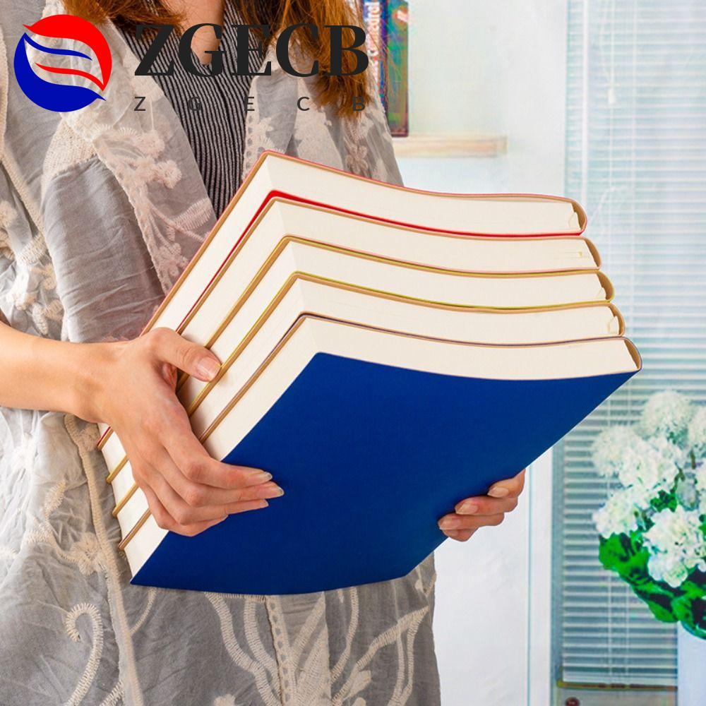 Sổ tay dày ZGECB A4, Bìa PU 200 trang Sổ tay lớn, Sổ tay vẽ tranh Dòng lớn / Đường ngang trống A4 Nh