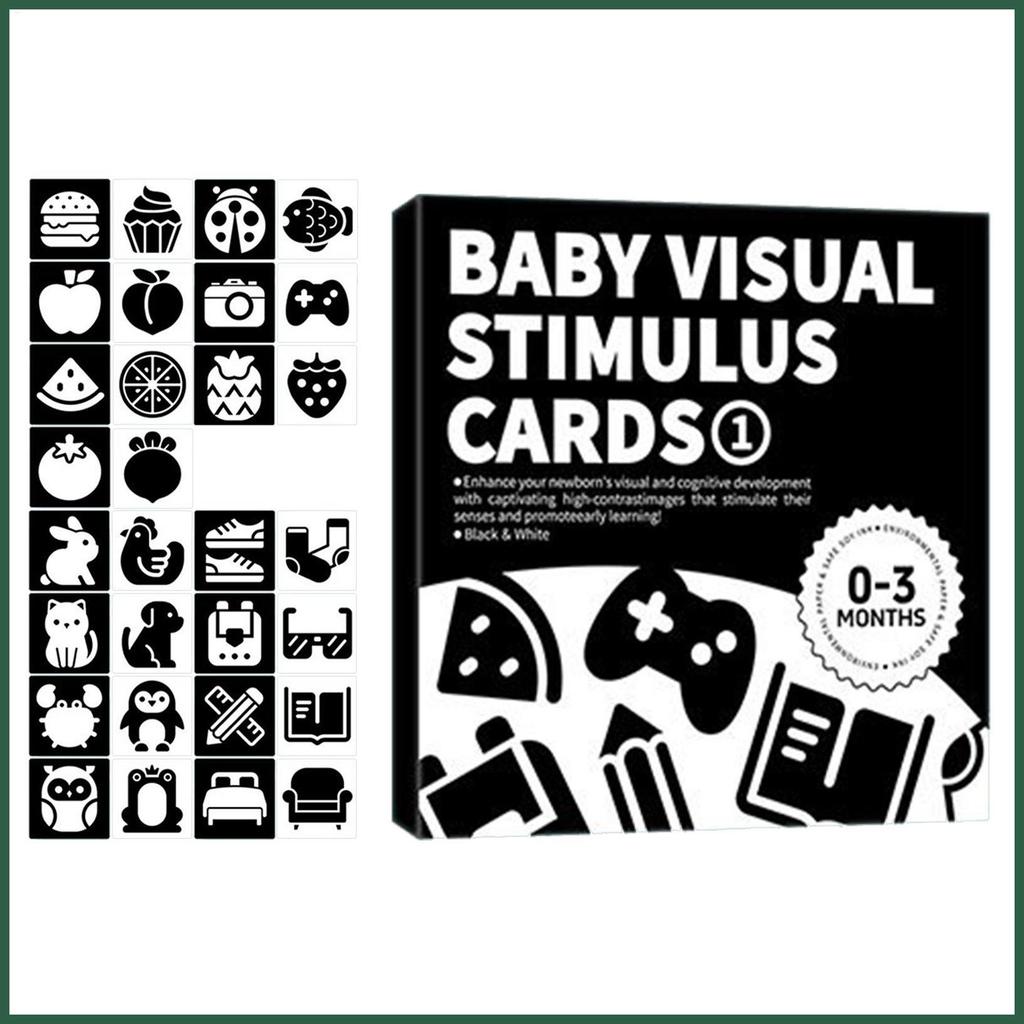 Thẻ cảm giác cho bé Flashcard màu đen trắng cho bé Học sớm Flashcard Tương tác não drea1ph