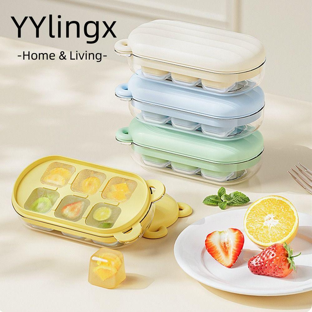 Máy làm đá viên YYLINGX, Nhanh đông lạnh có hộp đựng Khay đựng đá viên mùa hè, Loại ép thực phẩm Chống rò rỉ DIY Ice Bucket Bar