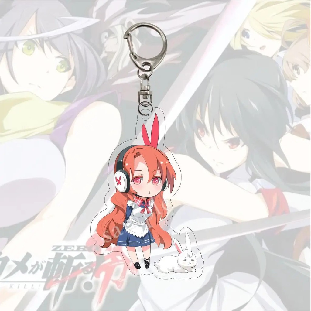 Móc khóa Anime Akame Ga Kill mô hình mica Acrylic hình Akame Esdeath Tatsumi Chelsea phụ kiện treo b