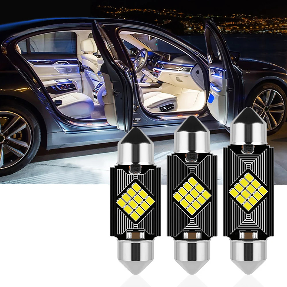 4 Bóng Đèn Led Festoon 12-24v Đèn LED Nội Thất Ô Tô LED 31mm 36mm 41mm Đèn Nội Thất Festoon Cho Ô Tô