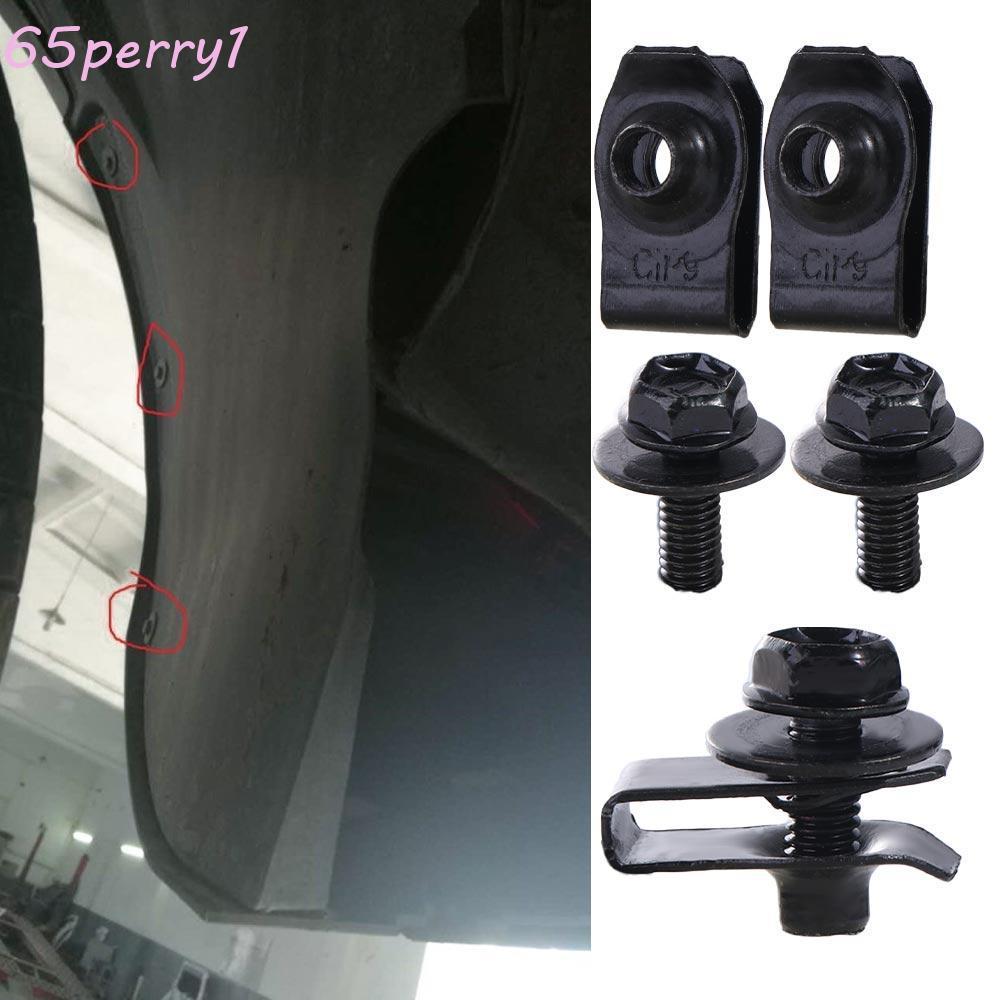 PERRY1 5 / 10 Chiếc Bu Lông Thân Xe Ô Tô, M6 6MM Kẹp Hạt U Ô Tô, Splash Shield Guard U-clamp Vít Kẹp