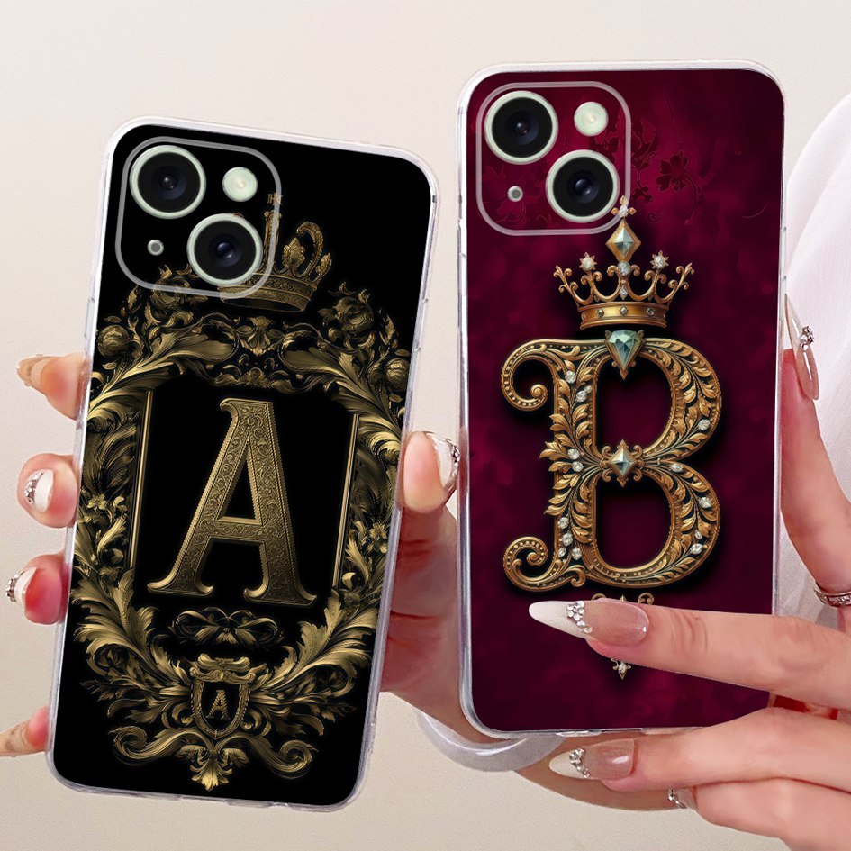 Dành Cho iPhone 15 Plus Ốp Lưng Retro Thái Chữ Cái Mềm Silicon Mỏng Cặp Đôi Ốp Lưng Điện Thoại iPhon