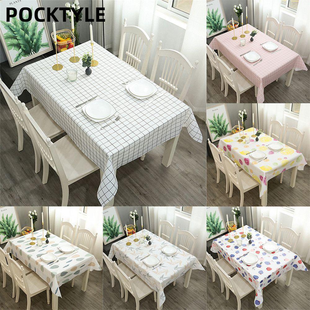 POCKTYLE Khăn Trải Bàn Lưới In Chống Dầu Rectangula 137 * 90cm Bàn Colth