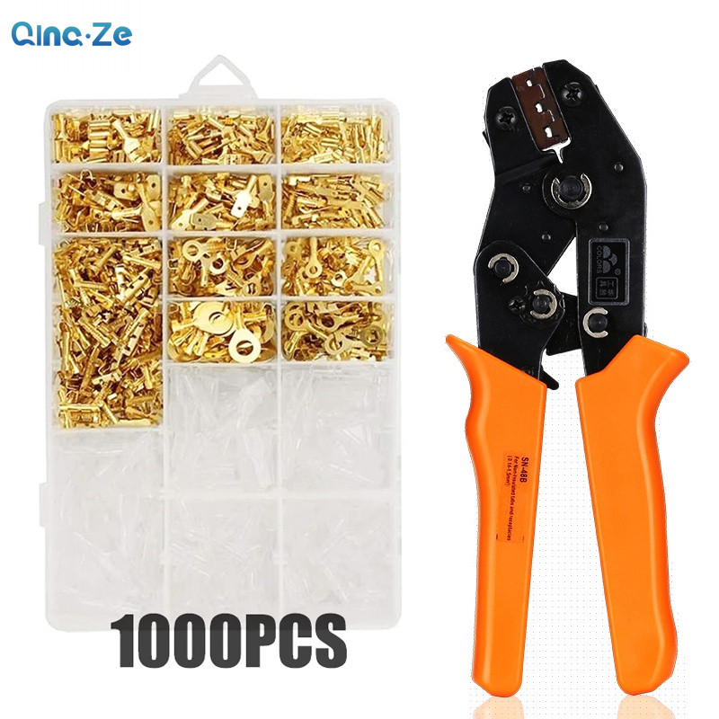 Bộ điện Crimper Cáp Crimper Kìm thiết bị đầu cuối Công cụ nén có đầu nối