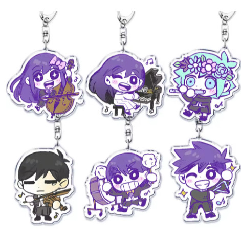 Cute keychains of characters in the game Omori – Basil, Mari, Aubrey, Hero, Sunny, Something – bag h