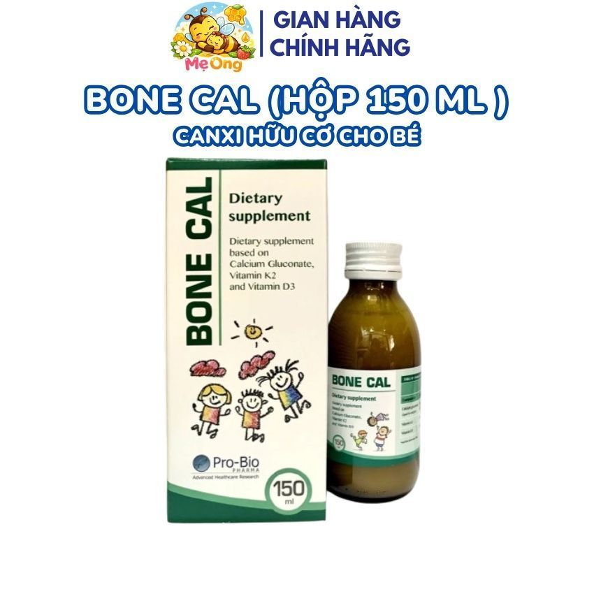 Bone Cal (hộp 150 ml) Canxi Hữu Cơ Cho Bé,Bổ Sung Canxi Vitamin D3-K2 Giúp Phát Triển Chiều Cao Tốt