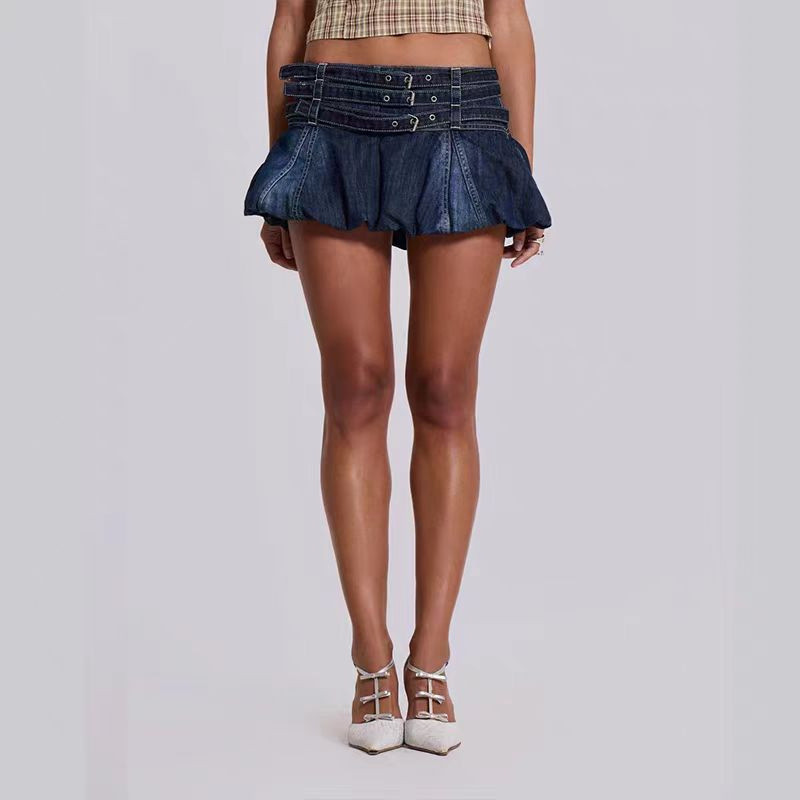 Jaded London Y2K Washed denim mini skirt london Versatile summer women's low-waist skirt